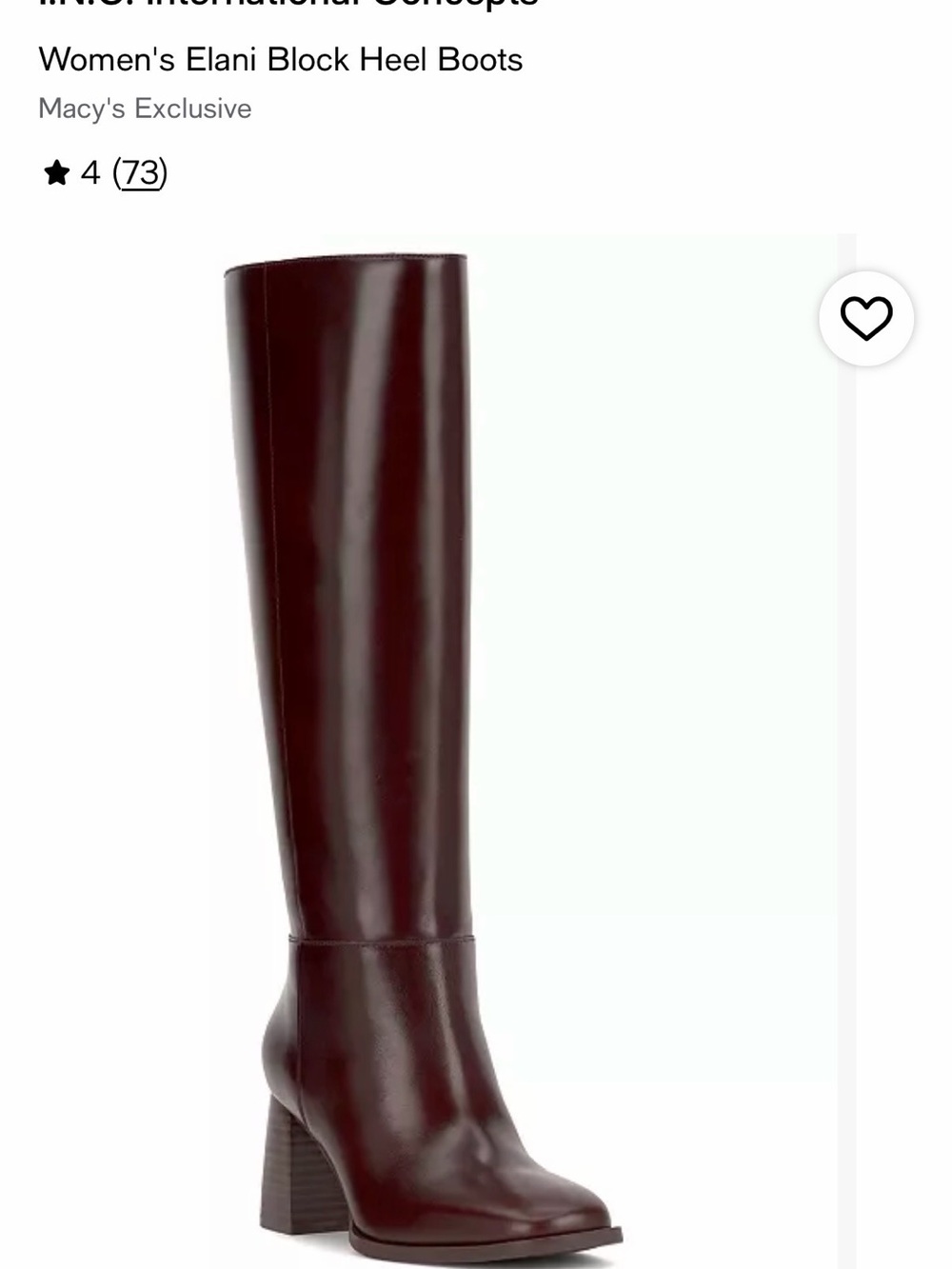 INC International Concepts Tall Block Heel Over-the-Knee Boot - Burgundy